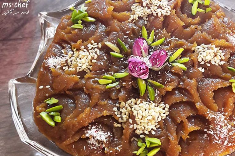 طرز تهیه حلوای مجلسی آرد گندم - halva - خانم سرآشپز - mschef