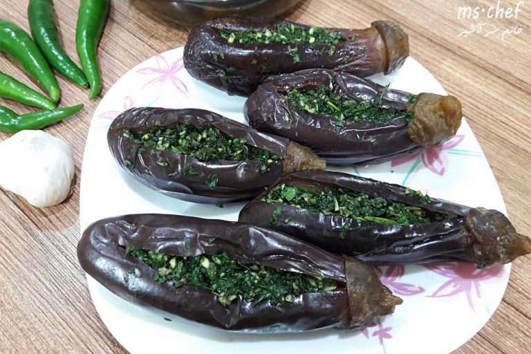 ترشی بادمجان شکم پر - torshi bademjan shekam por - خانم سرآشپز - mschef
