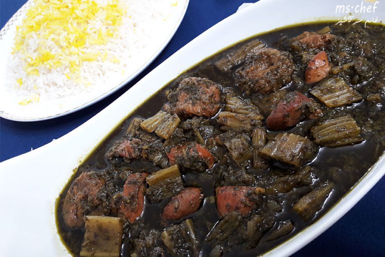 طرز تهیه خورشت کرفس مجلسی و جا افتاده - khoreshte karafs - خانم سرآشپز - mschef